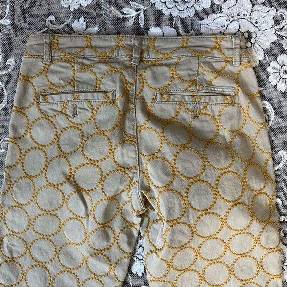 Anthropologie Relaxed Circle-Embroidered Chino Pants Sz 25 - Picture 7 of 16